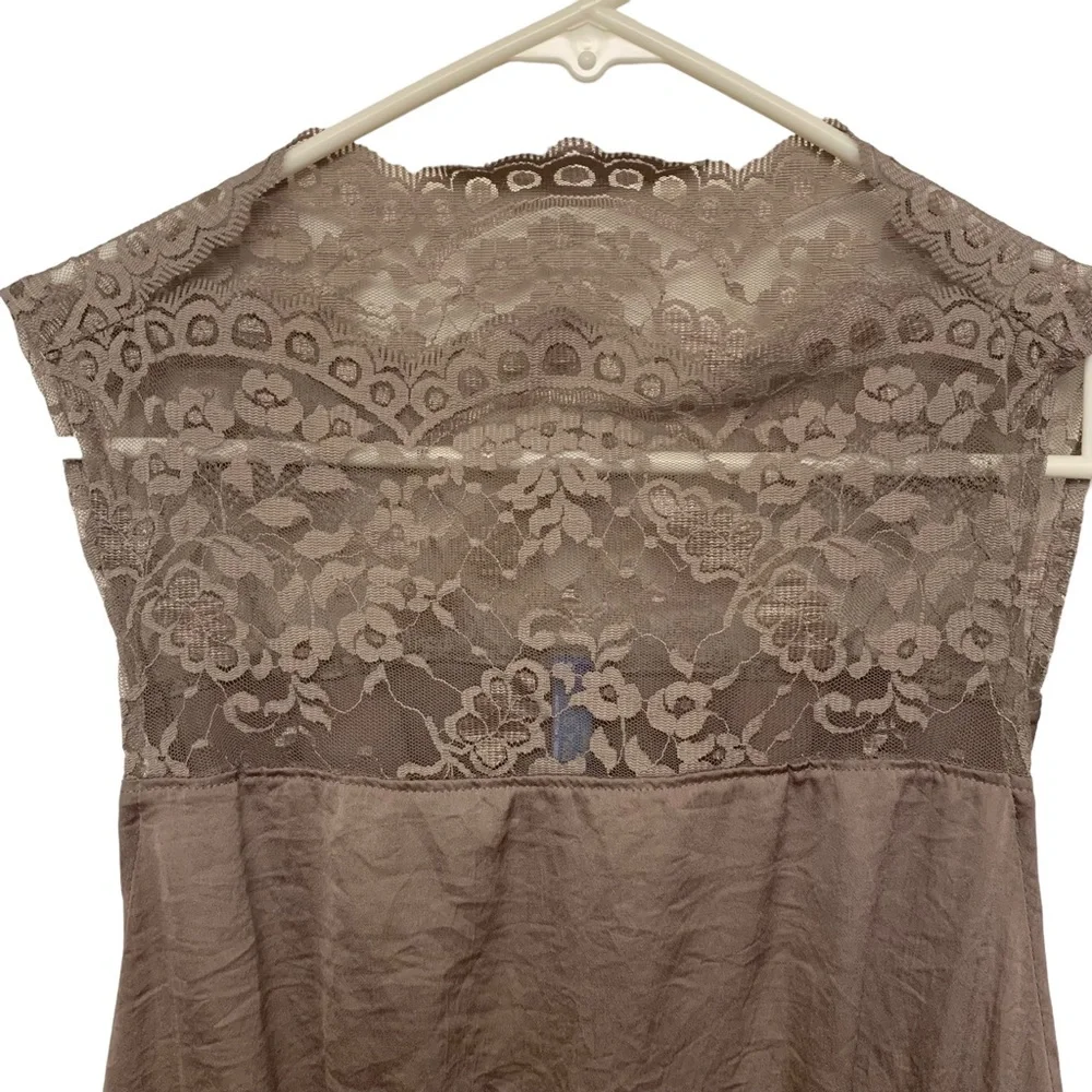 Free People Gray Lace Open Side Mini Dress Boho Sleeveless Festival